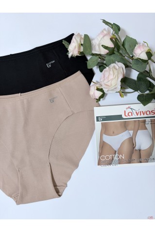 Трусики слипы из хлопка с завышенной линией талии La Vivas 10219